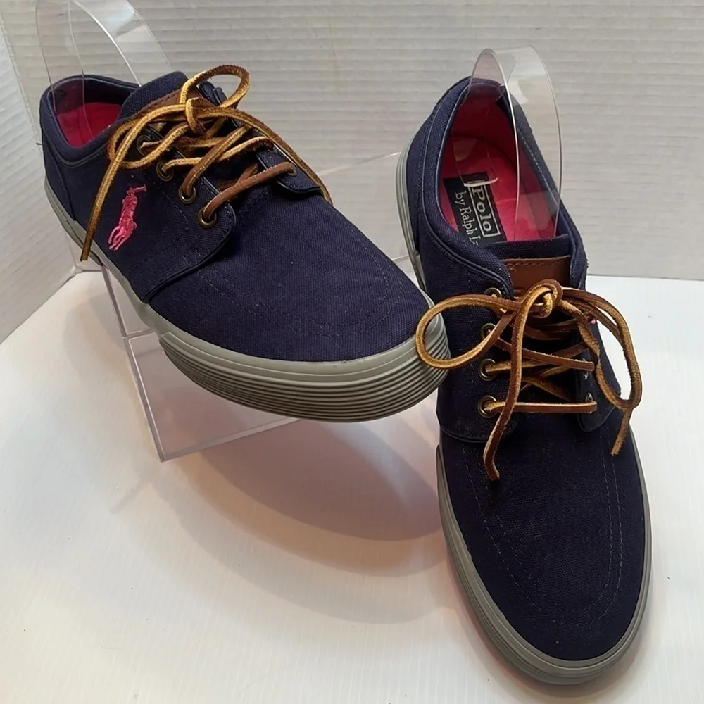 Polo Ralph Lauren Faxon low canvas boat shoes loafers sneakers slip ons size 9.5 - Picture 7 of 8